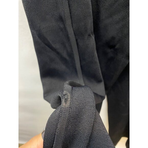 Herve Leger Paris Black Wide Leg Pants Elastic Waist Open Split Sides Size Large - Picture 8 of 10